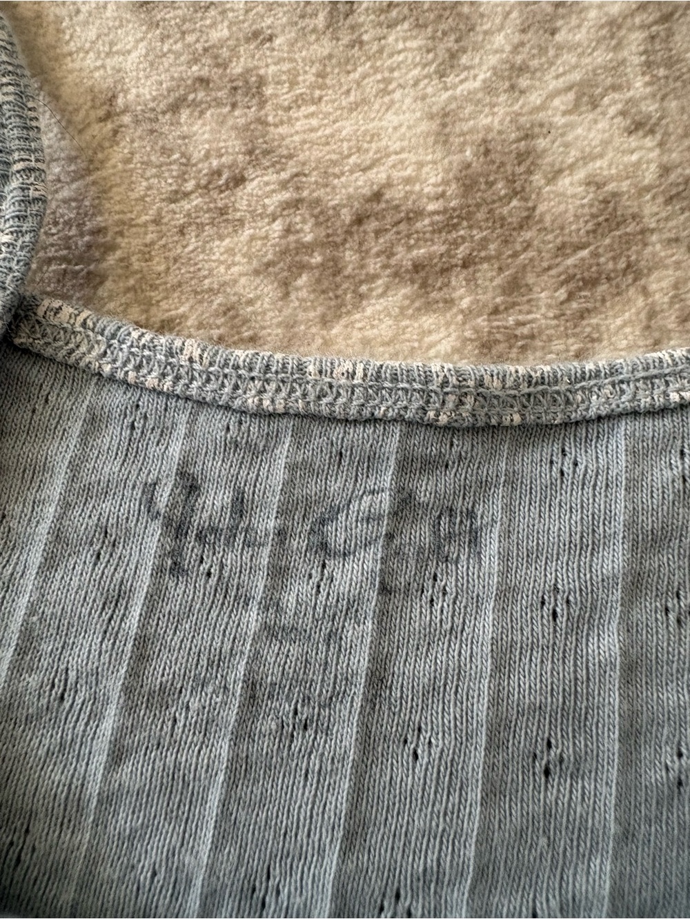 Brandy Melville Light Gray Floral Ribbed Cropped Tank - Picture 5 of 5